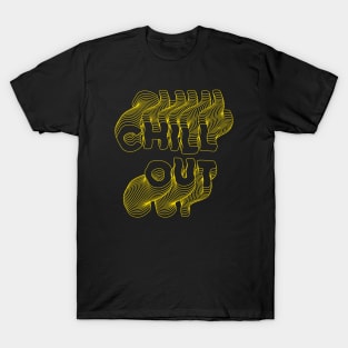 Chill Out typography yellow T-Shirt